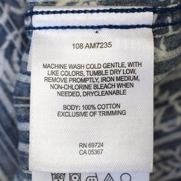 Columbia Blue Hawaiian Print Button Up Shirt Large - Picture 8 of 9